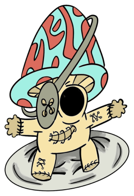 Stitched up Mushy Sticker
